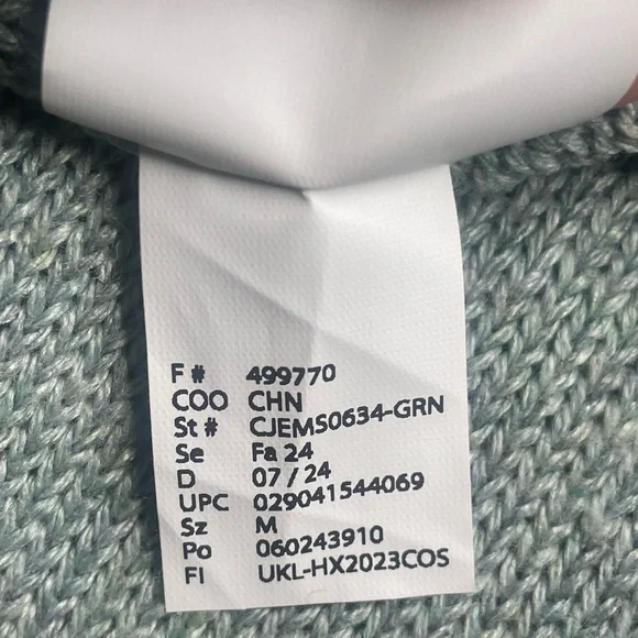 Ella Moss Green Crewneck Sweater Ribbed Knit Women Size: M - Picture 11 of 14